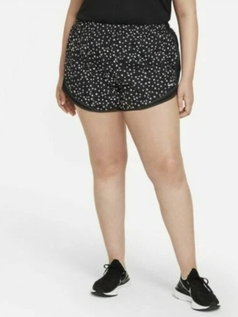 Plus Size Womens Nike Air Dri-Fit Shorts Black White Running Dh2983-010 Sz 1X 3X